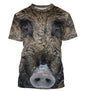Chasse Aux Sangliers, Cadeau Chasseurs, Motif TĂȘte De Sanglier - CT29082217 T-shirt Col Rond All Over Unisexe