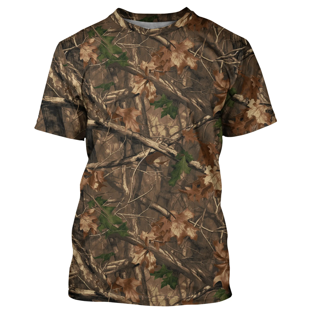 Manches longues anti-UV camouflage forêt feuillage brun vert all-over outdoor