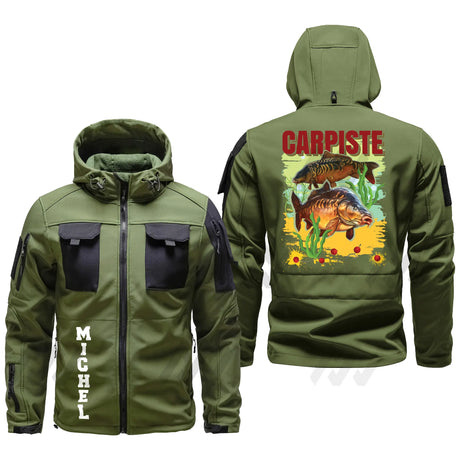 Veste de Pêche Personnalisée Alpenext - Idéale pour les Passionnés de Carpe - A070624N01 Vert