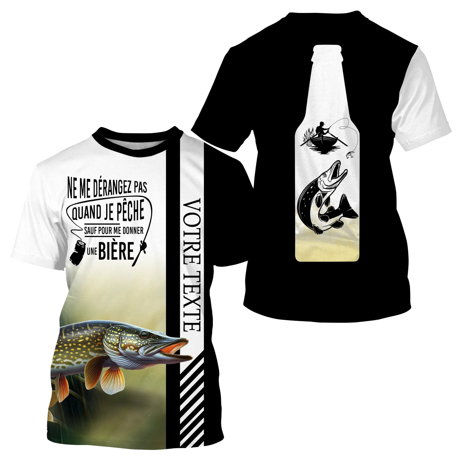 Maillot De Pêche Humoristique Pour Pêche Du Brochet - Personnalisable et Durable - CT23052216 T-shirt All Over Col Rond Unisexe