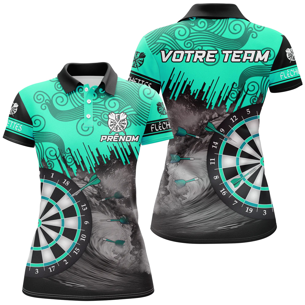 Maillot bowling personnalisé femme vert kaki, variante coloris pour team et club