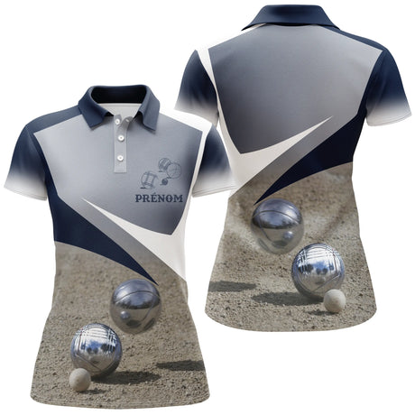 Polo de Pétanque Personnalisé Avec Motif Boules, Confortable Et Durable Pour Homme Et Femme - CT13072337 Polo Femme