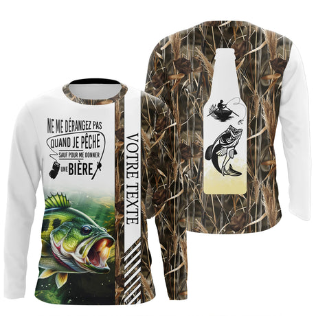 T-shirt de Pêche "Bière & Bar" Humoristique et Personnalisable - Confort Total pour Pêcheurs - CTS21052217 Anti UV T-shirt Manches Longues Unisexe