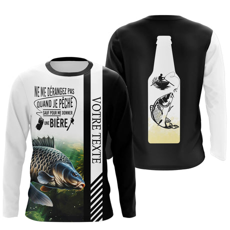 T-Shirt Pêche de Carpe Humoristique - Cadeaux Uniques, Respirants et Personnalisés pour Pêcheurs, Nouveauté Durable pour Toutes Saisons - CTS23052215 Anti UV T-shirt Manches Longues Unisexe