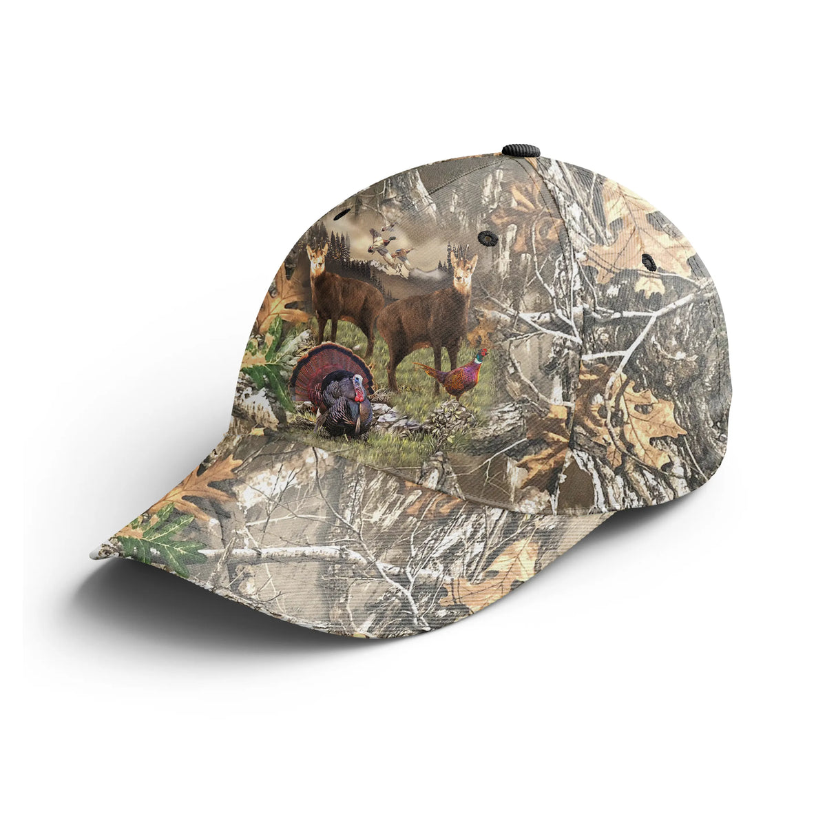 Casquette chasse chamois camouflage forêt réaliste chamois montagne sous-bois alpin unisexe immersive