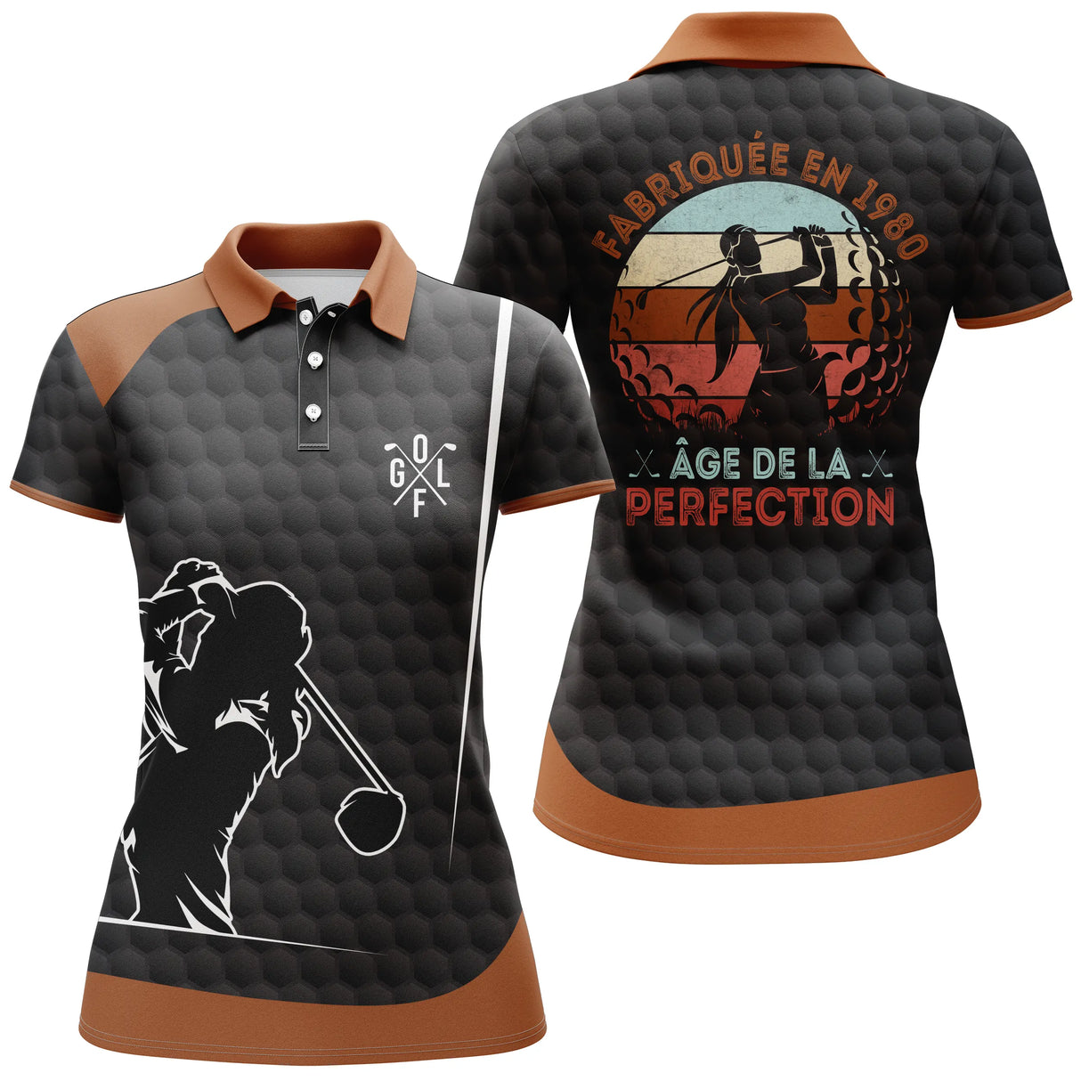 Alpenext - Polo De Golf, Cadeau Humour Pour Fans De Golf, Anniversaire 1980, Polo de Sport Homme et Femme, Fabriqué en 1980 - Âge de la Perfection - CTS27052212