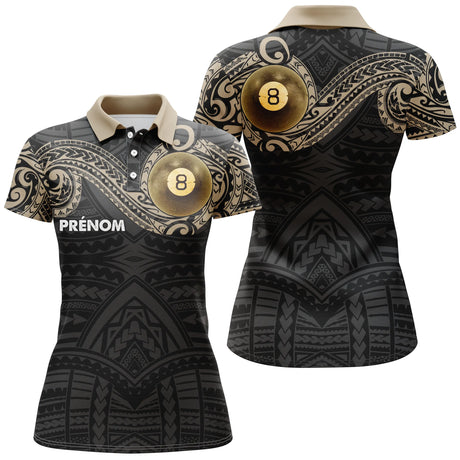 Polo De Billard Professionnel Personnalisé JEU DE LA 8 , Polo Sport Homme Femme Manche Court Et Manche Longue - CT27062315 Polo Femme