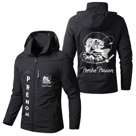 Veste Imperméable Personnalisée Pour Pêcheur, Pêche À La Perche, Cadeau Original Pêcheur - CT29112339 - Noir