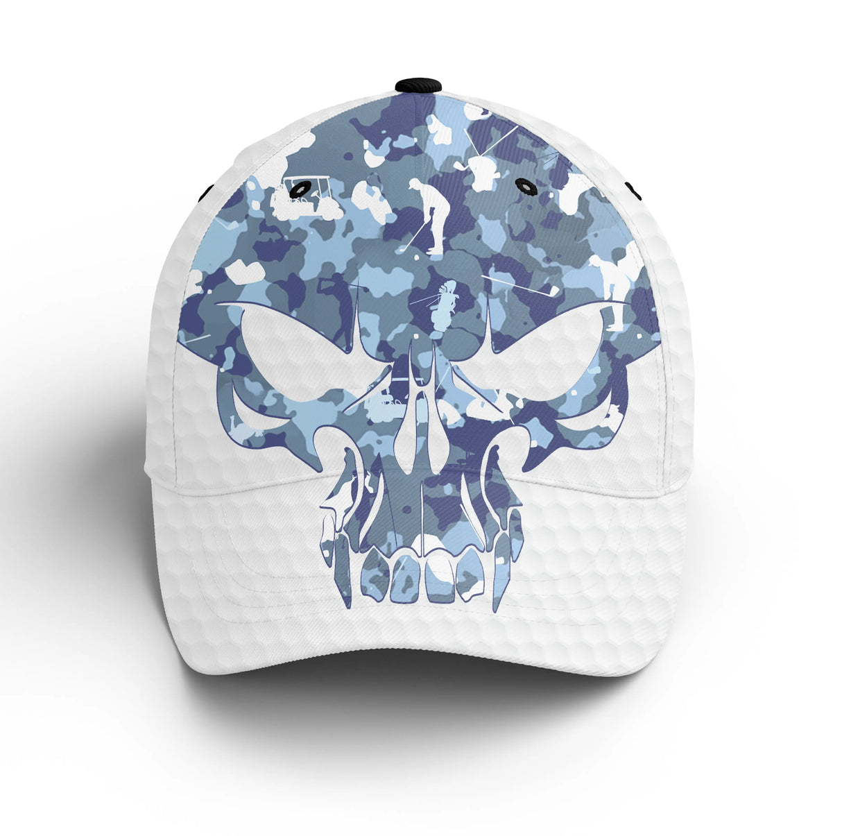Casquette golf bleu camouflage crâne stylisé unisexe parcours sportive