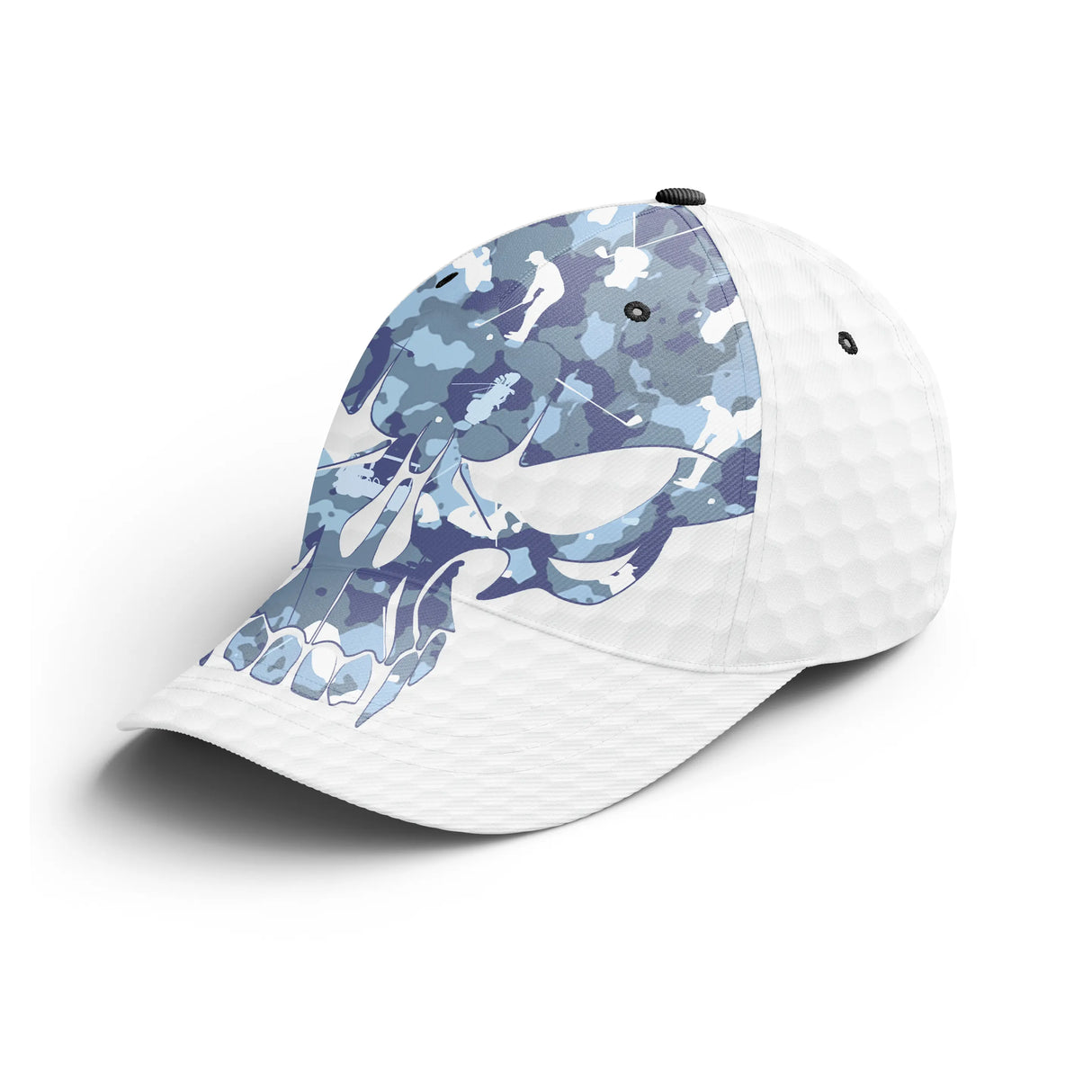 Casquette golf vert forêt camouflage crâne stylisé unisexe parcours sportive