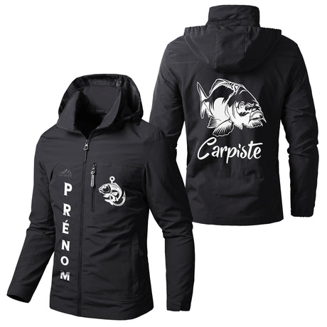 Veste Imperméable Personnalisée Pour Pêcheur, Carpiste, Pêche A La Carpe, Cadeau Orignal Pêcheur - CT31082334 Noir