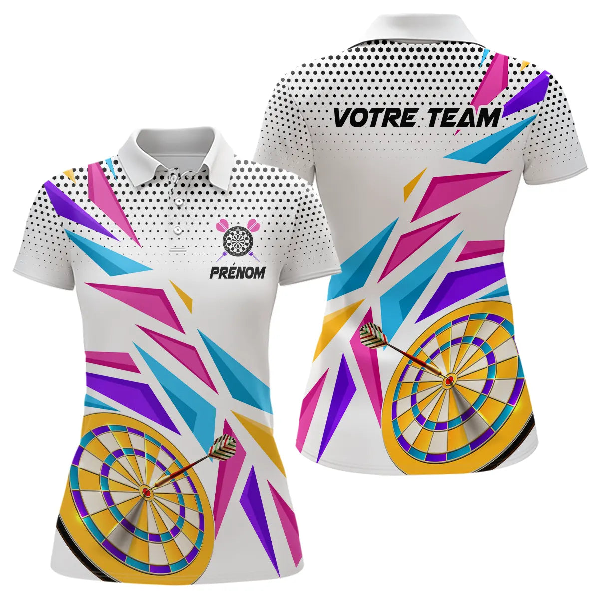 Maillot De Sport Personnalisable - Design Dynamique Avec Cible et Fléchettes - Idéal Pour Équipes et Événements - AL12062423 - Polo Femme