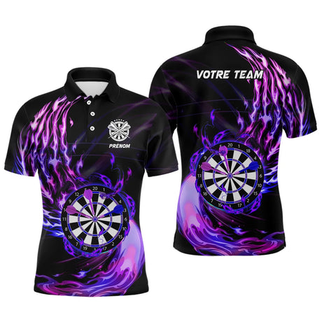 Polo Flammes Pourpres Personnalisable - Style Dynamique pour Joueurs de Fléchettes - Hommes et Femmes – AL12062429 - Polo Homme