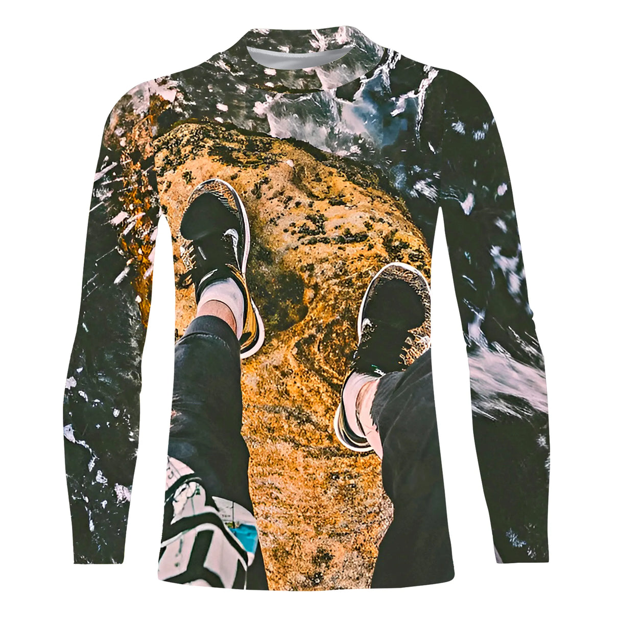 T-shirt randonnée variante avec vue aérienne escalade