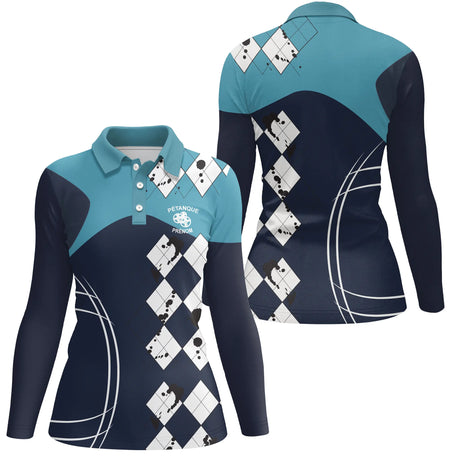 Polo Pétanque Performance Alpenext, Cadeau Personnalisé Bouliste - CT18102302 Polo Manche Longue Femme