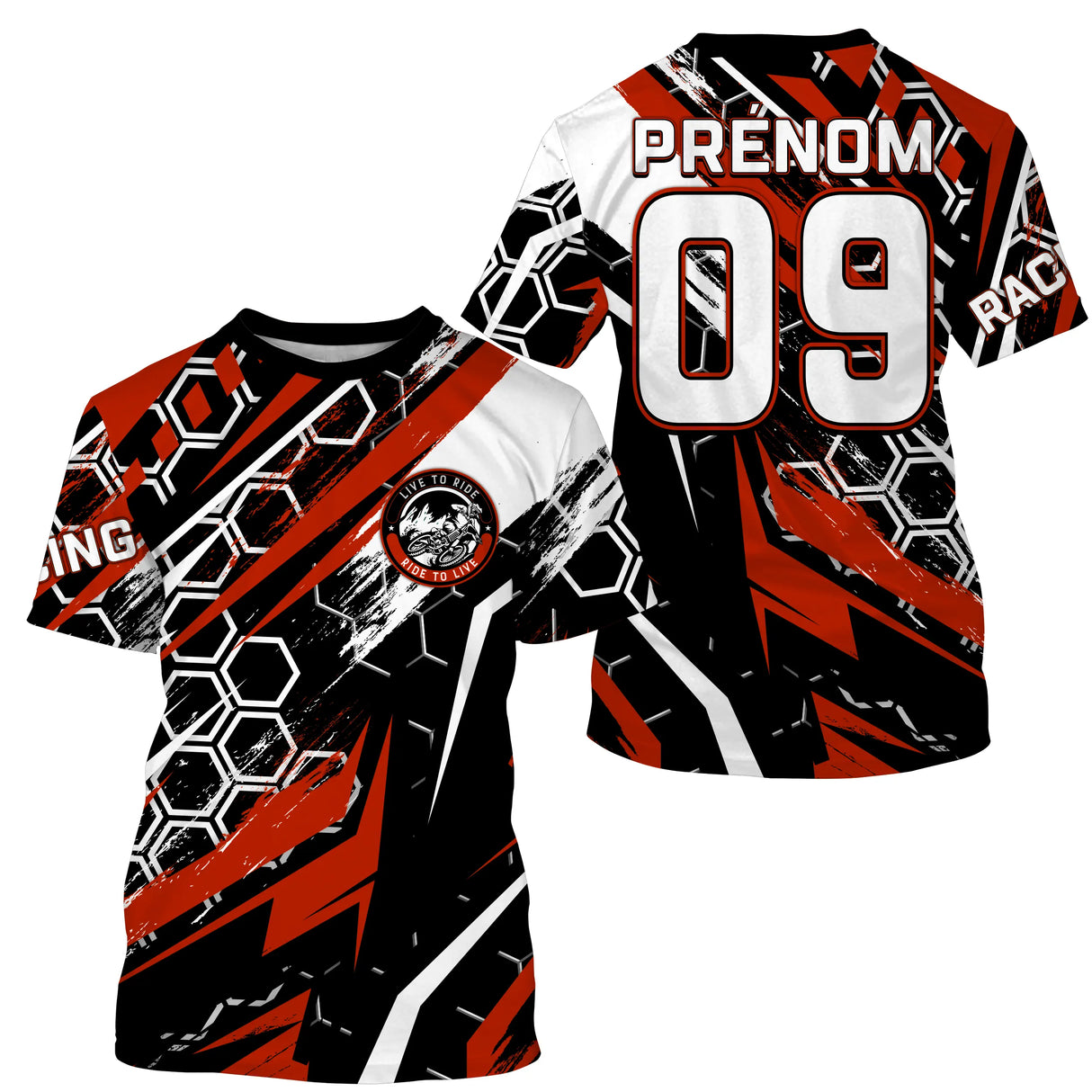 Anti-UV à capuche sweat motocross rouge MX, design dirt bike Racing personnalisé pour pilote