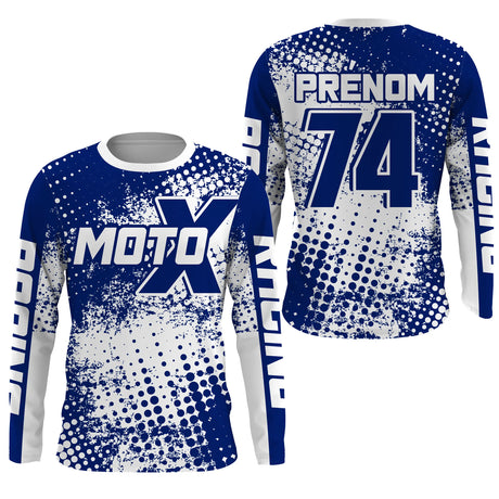 Maillot Cross Personnalisé Protection UV, Cadeau Original Pilote MX, T-shirt Dirt Bike Passion - CT21122204 - Anti-UV Tshirt Manches Longues