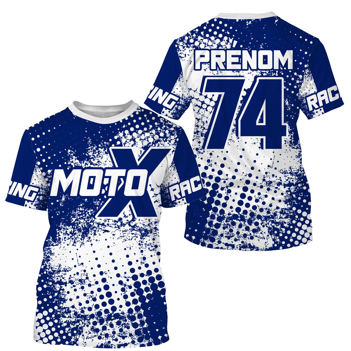 Anti-UV à capuche sweat motocross bleu vif Moto X, design dirt bike Racing personnalisé