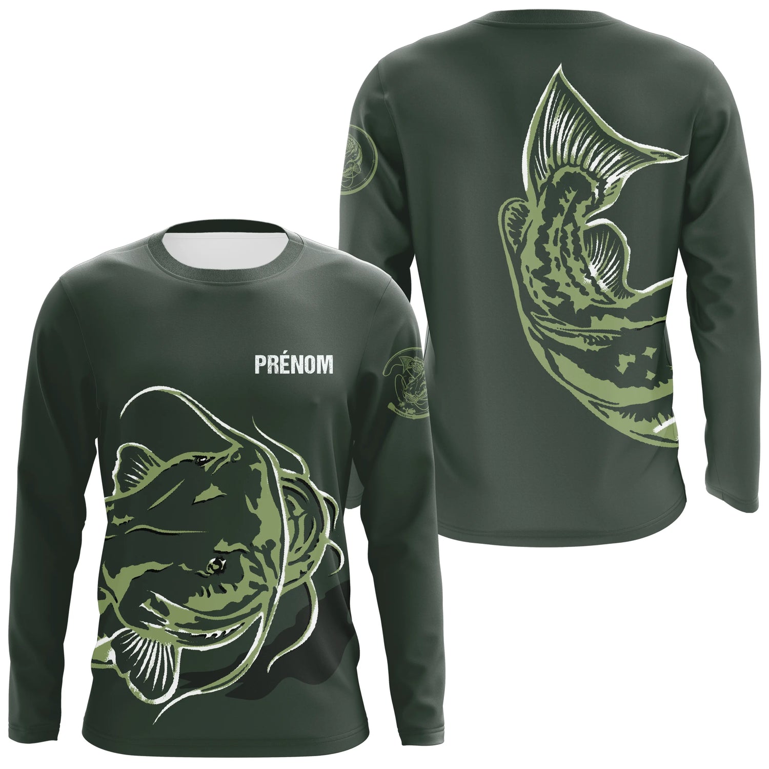 Sweat, Hoodie & T-Shirt Pêche Silure – Prénom Personnalisé | Tenue Pêcheur Originale - A07072501 - Anti-UV T-shirt à manches longues