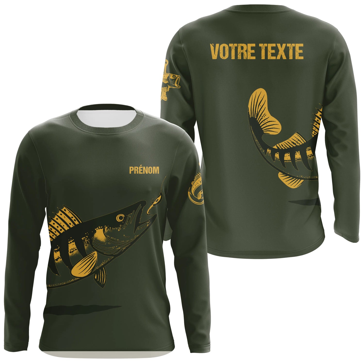 Vêtements de Pêche Personnalisés Sandre – T-shirts, Sweats, Anti-UV - A21082501