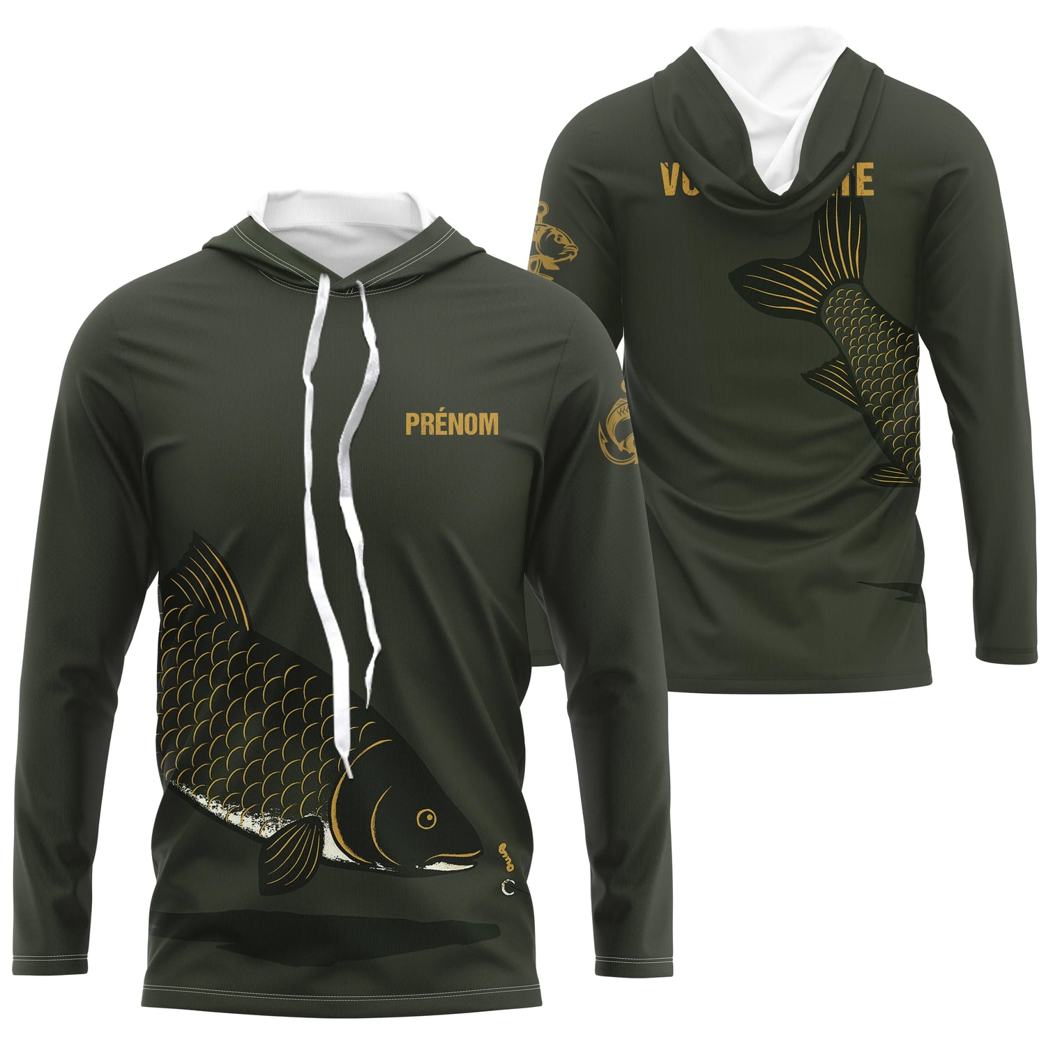 Vêtements de Pêche Personnalisés – T-shirt, Sweat, Hoodie – Motif Carpe amour - A21082502