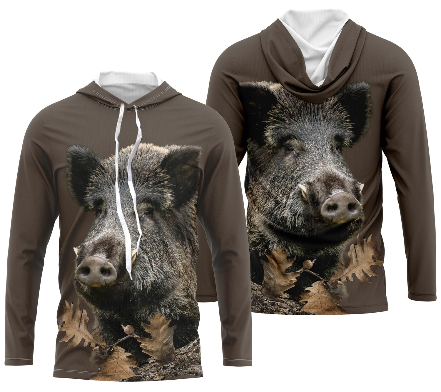 Sanglier, Tee shirt Chasseur, Marron ForĂȘt, Chasse aux Sangliers - CTS22032203_2