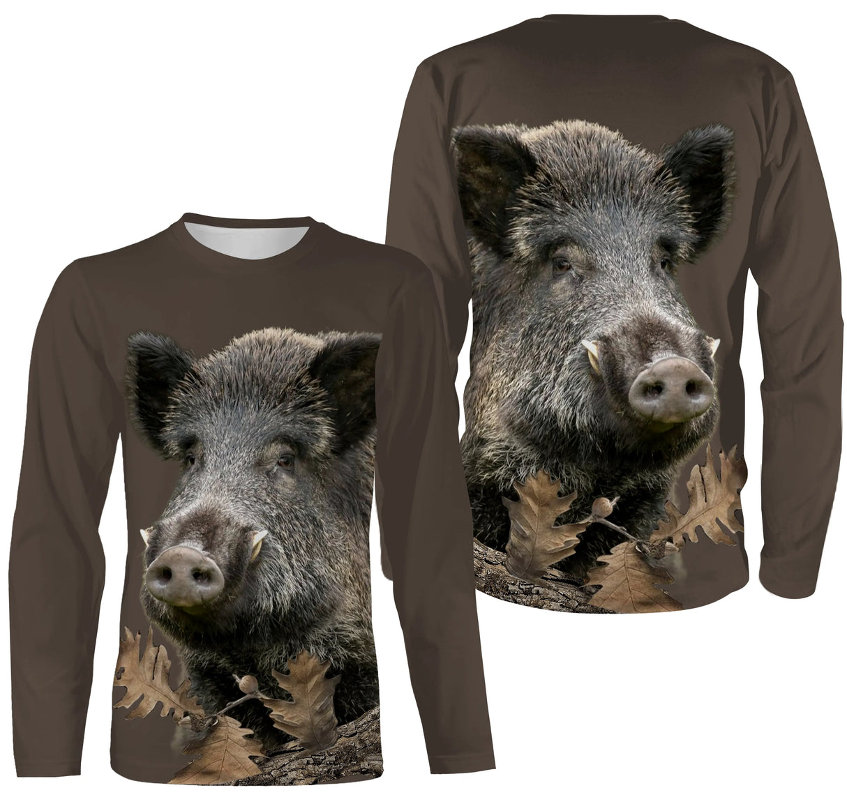 Sanglier, Tee shirt Chasseur, Marron ForĂȘt, Chasse aux Sangliers - CTS22032203_2