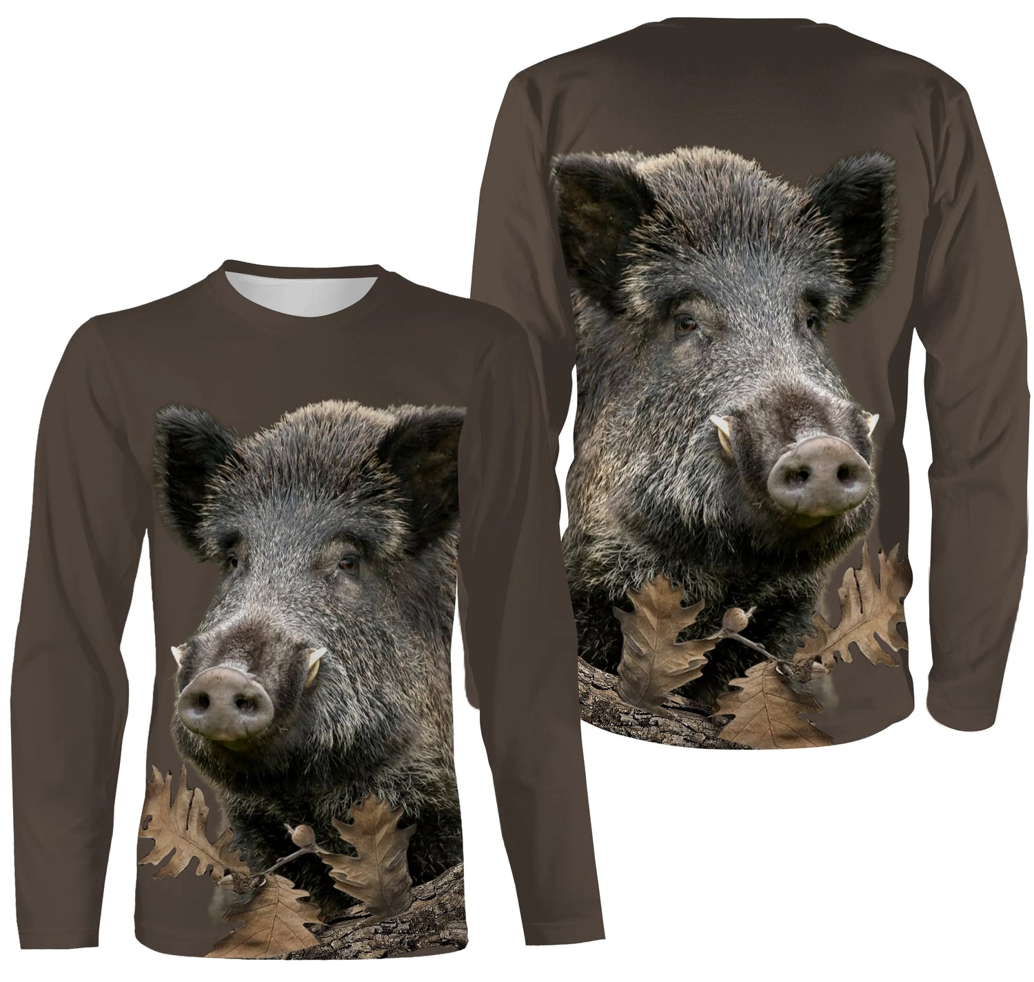 Sanglier, Tee shirt Chasseur, Marron ForĂȘt, Chasse aux Sangliers - CTS22032203_2