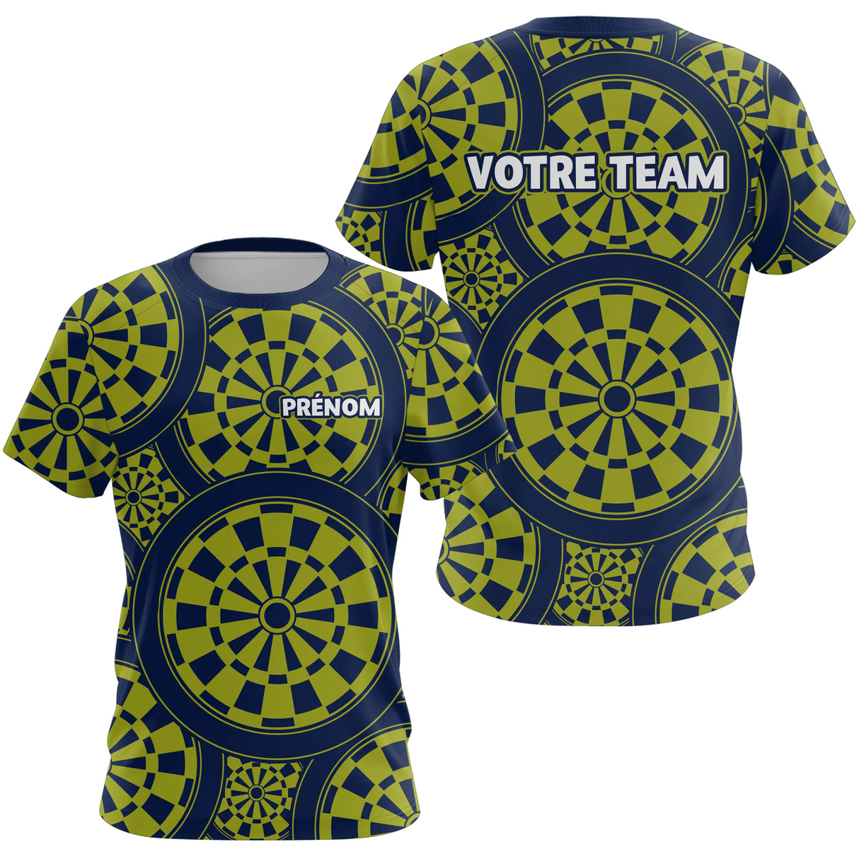 Maillot Fléchettes Personnalisé - Bleu & Vert Homme Femme - T-Shirt Femme