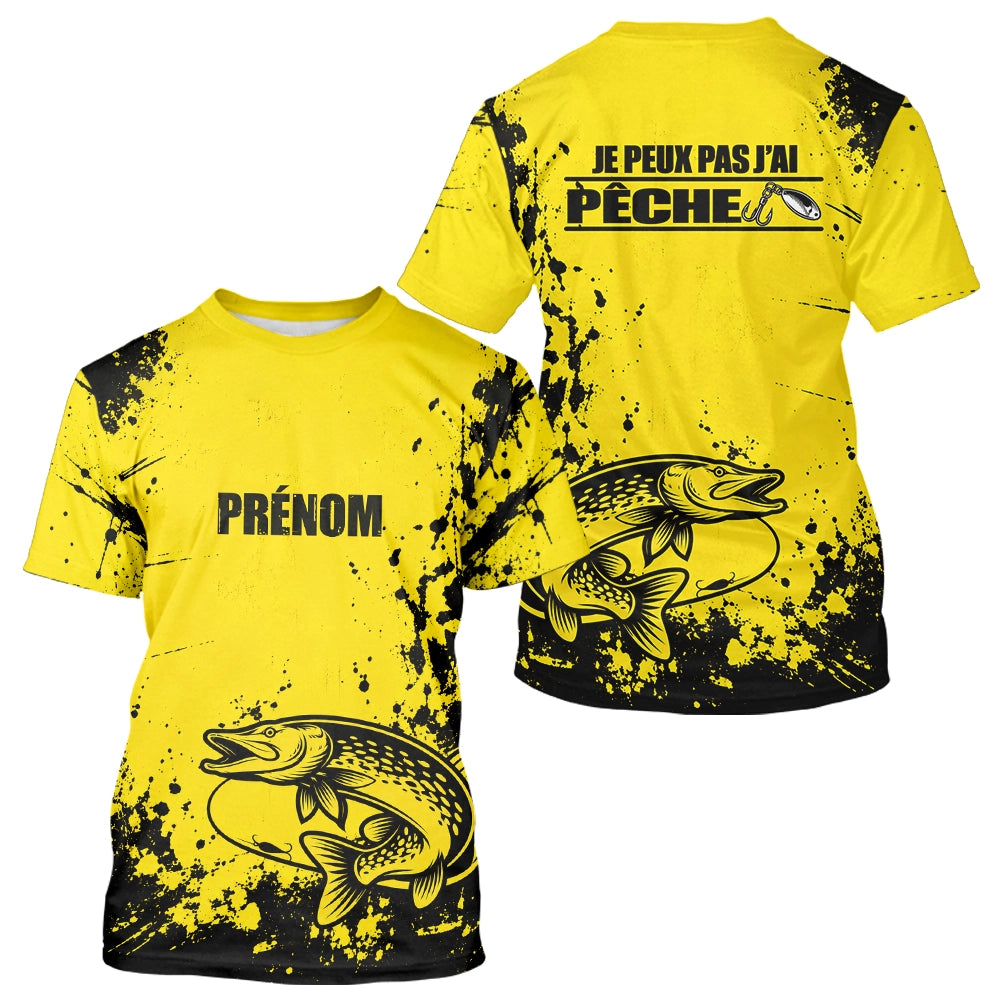 Maillot Pêche Jaune & Noir - Brochet Personnalisé Homme - T-Shirt Homme