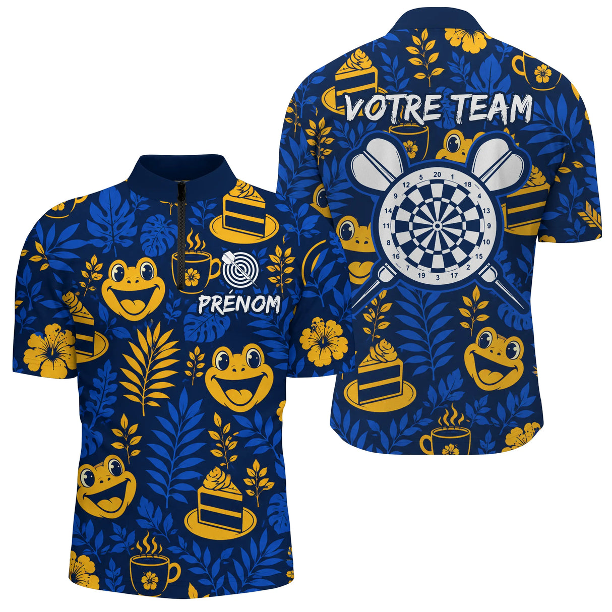 Maillot Équipe Fléchettes - Ludiques Vacances Personnalisé - Polo Zippé Homme