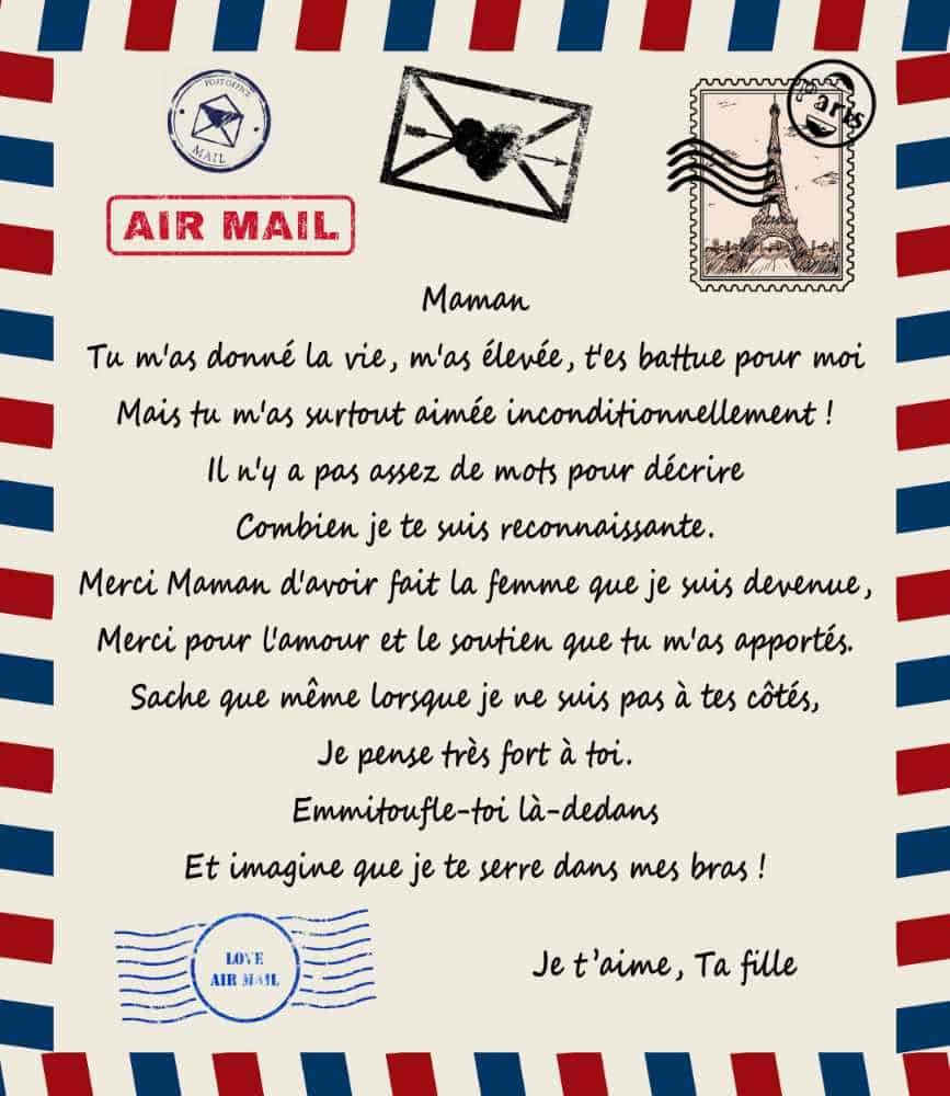 Cadeau Fête Des Mères, Lettre À Ma Mères, Couverture Personnalisée Pour Maman
