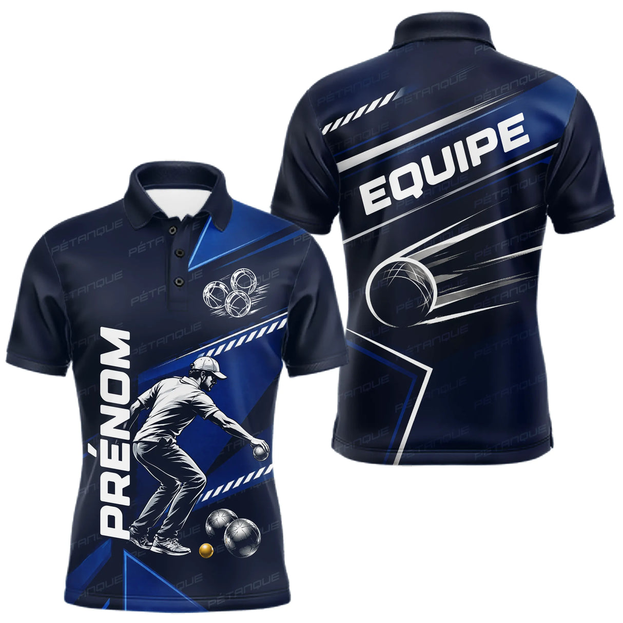 Polo Bouliste Bleu Personnalisable - Équipe Homme Femme - Polo Homme