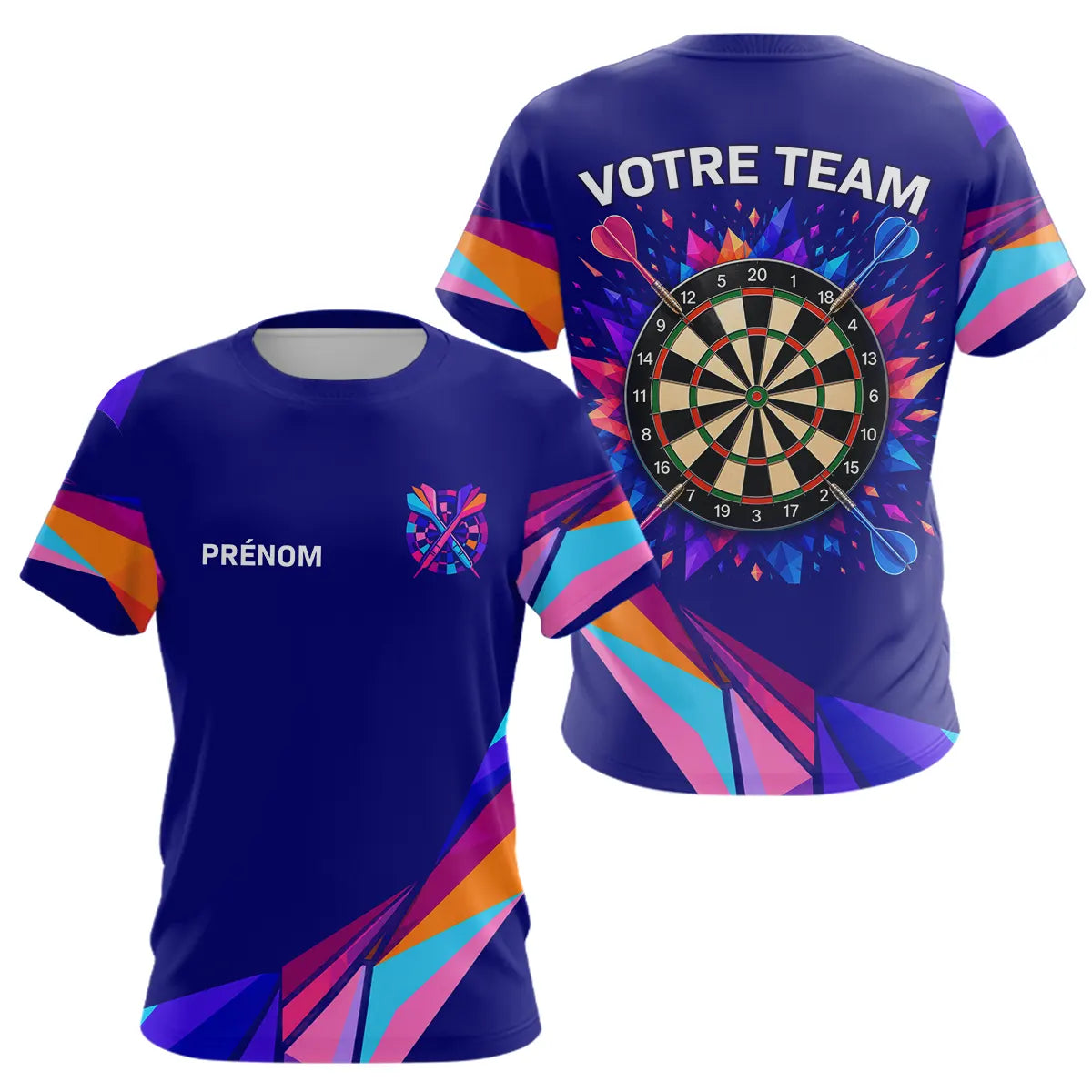 Polo Competition Fléchettes Homme Femme - Equipe Bleu - T-Shirt Femme