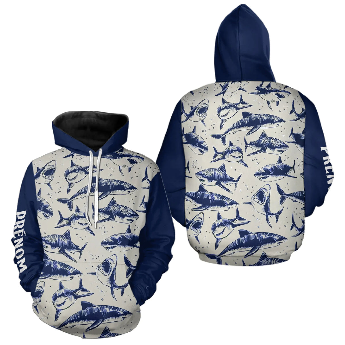 Polo De Pêche Requin Bleu - Long Sleeve Fishing Marin - Hoodie Homme