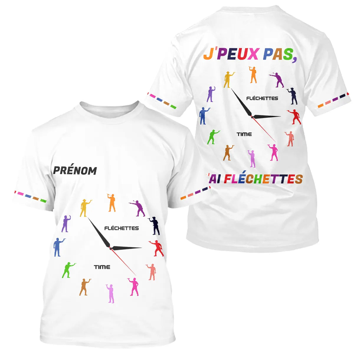 Polo Fléchette Homme Femme Blanc - J'peux Pas J'ai - T-Shirt Homme