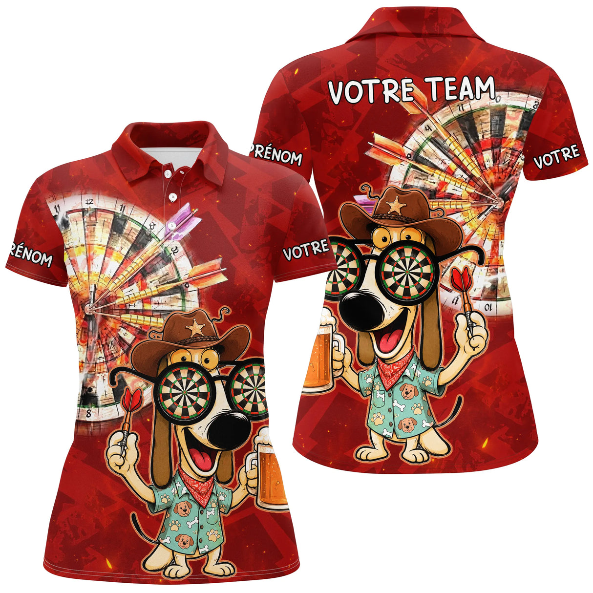 Polo Fléchettes Bière & Équipe - Maillot Personnallisé - Polo Femme