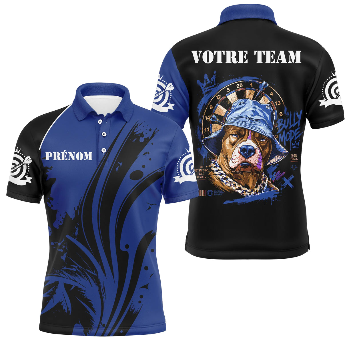Polo Fléchettes Chien Rebelle - Street Art Graffiti - Polo Homme