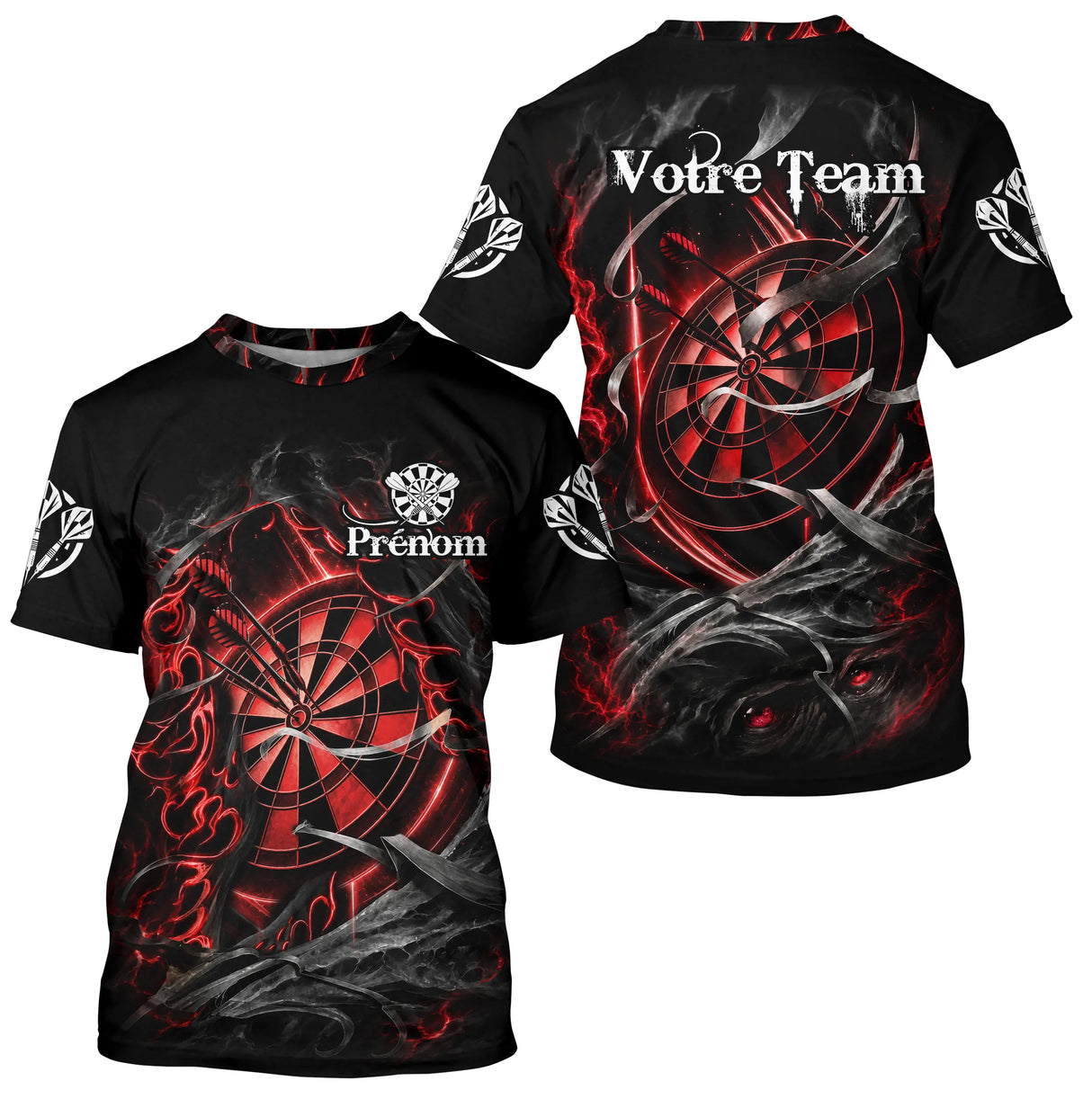 Polo Fléchettes Dark Edition - Cible Enflammée Personnalisé - T-Shirt Homme