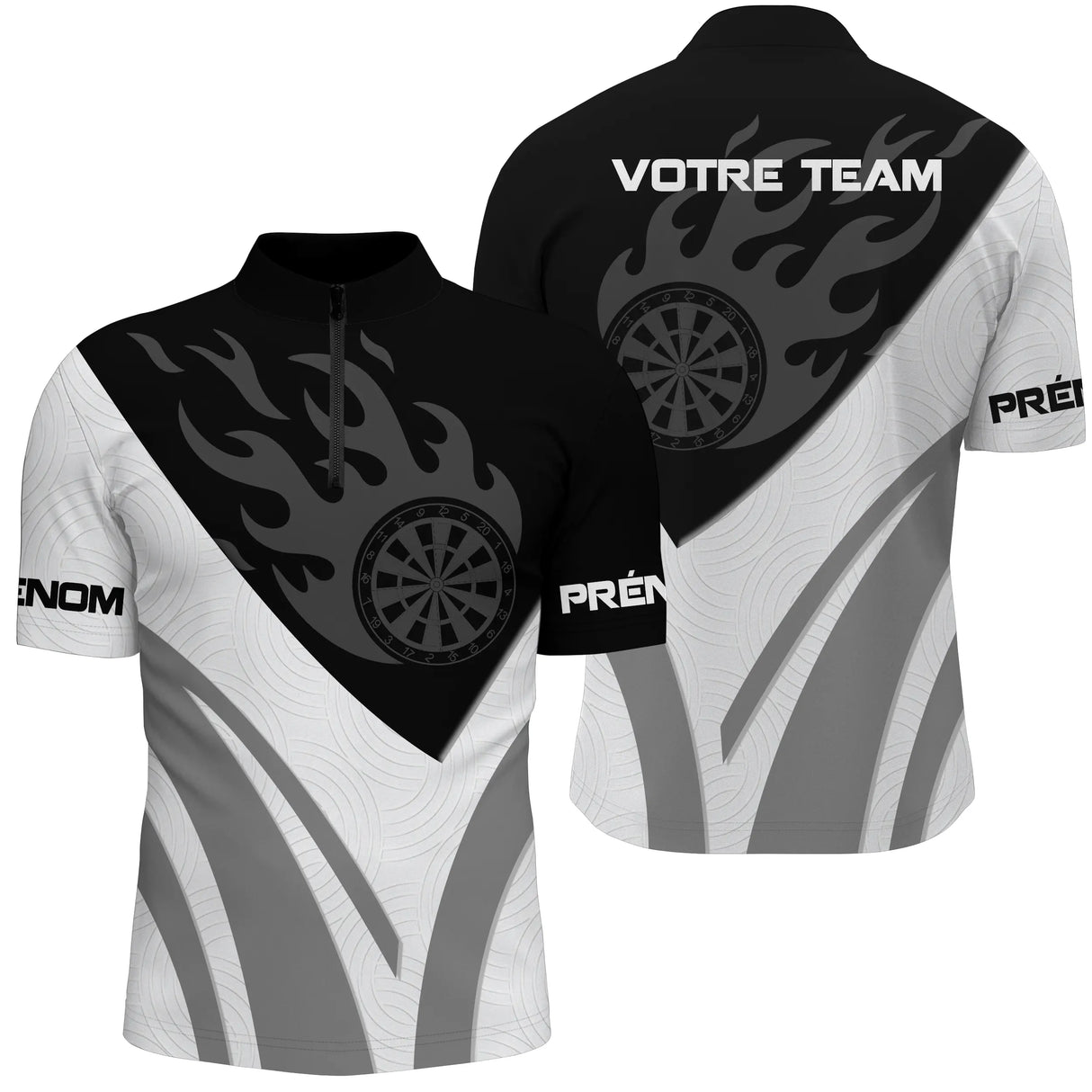 Polo Fléchettes Flamme Personnalisé – Design Sport Premium - Polo Zippé Homme