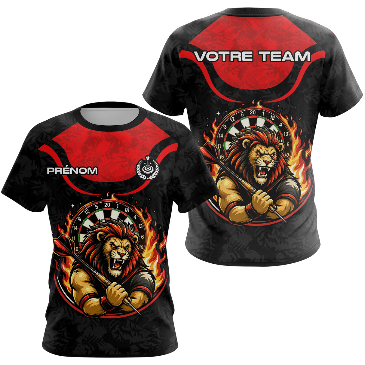 Polo Fléchettes Flammes Personnalisé - Style Lion Guerrier - T-Shirt Femme
