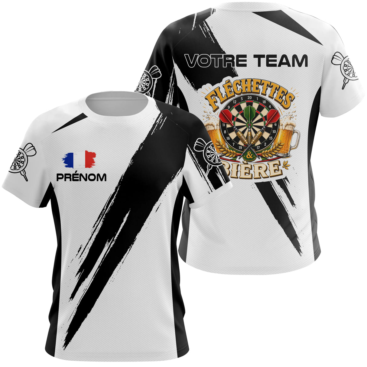 Polo Fléchettes Français Personnalisé – Style Pub Sportif - T-Shirt Femme