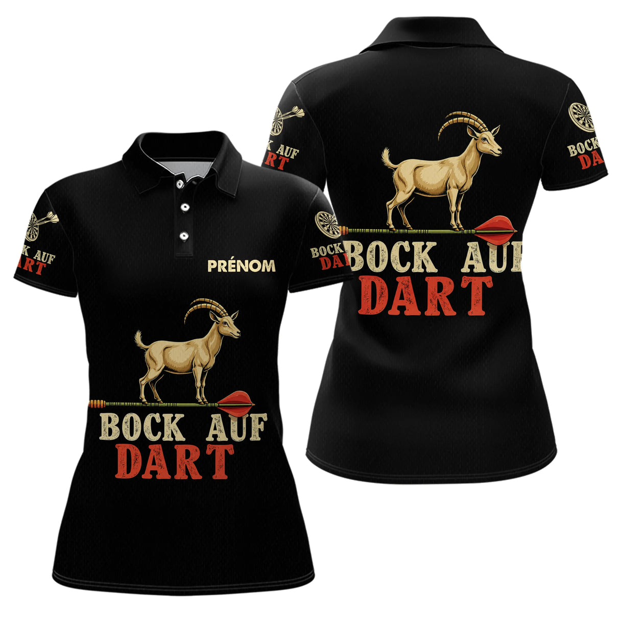 Polo Fléchettes Noir Personnalisé - Bock Auf Homme Femme - Polo Femme