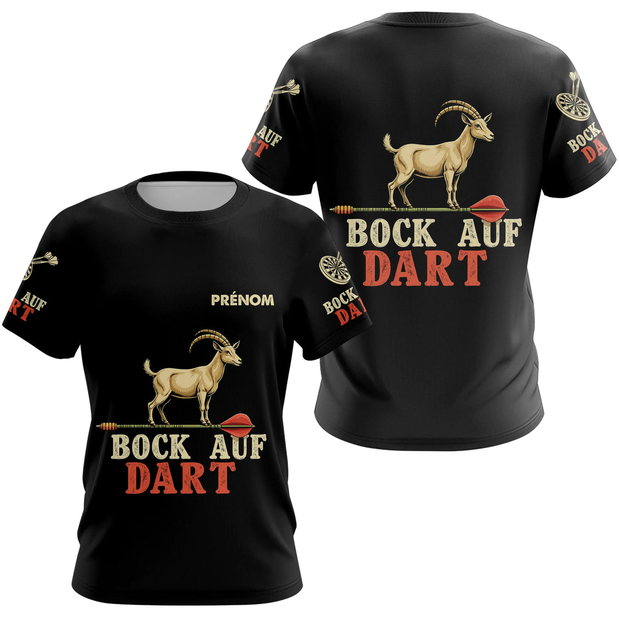 Polo Fléchettes Noir Personnalisé - Bock Auf Homme Femme - T-Shirt Femme