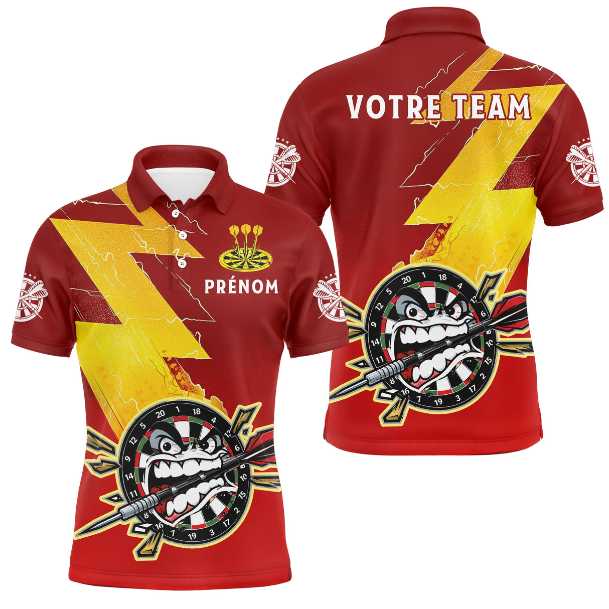 Polo Fléchettes Personnalisé - Cible Furieuse Électrique - Polo Homme