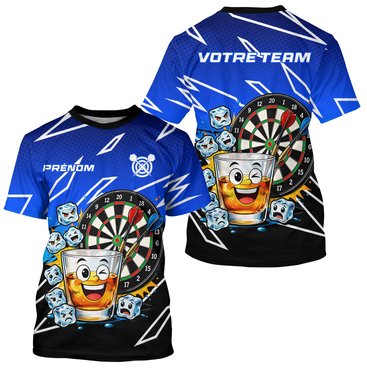 Polo Fléchettes Personnalisé - Design Bullseye & Whisky - T-Shirt Homme