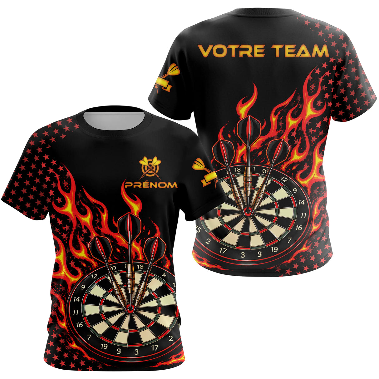 Polo Fléchettes Personnalisé - Design Triple Bullseye - T-Shirt Femme