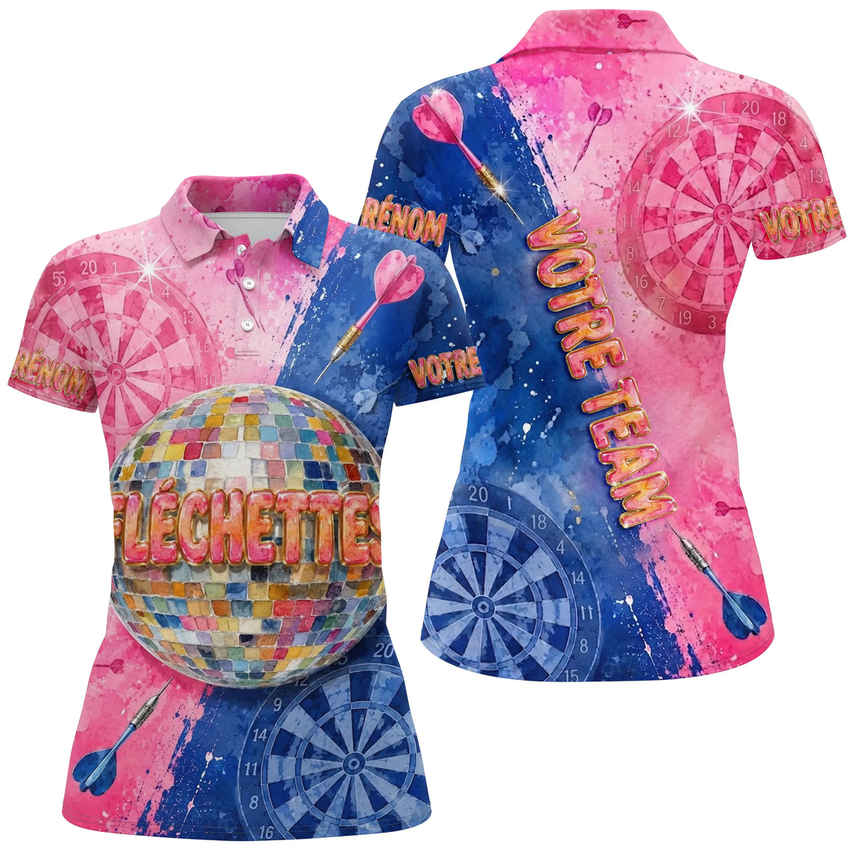 Polo Fléchettes Personnalisé - Style Disco Unique - Polo Femme