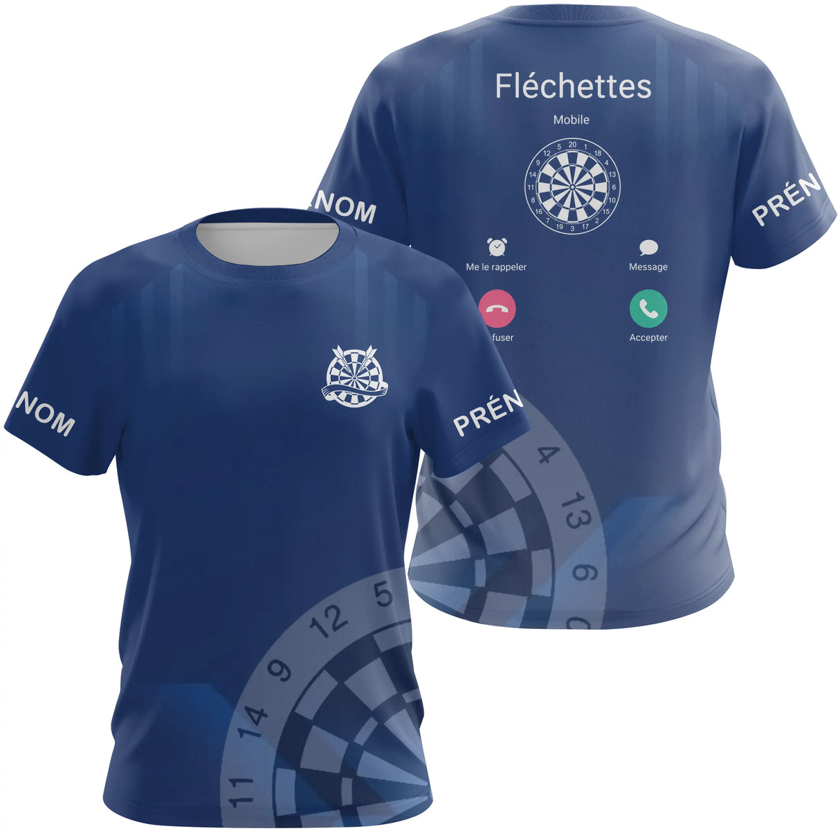 Polo Fléchettes Personnalisé – Appel Entrant Bleu Marine - T-Shirt Femme