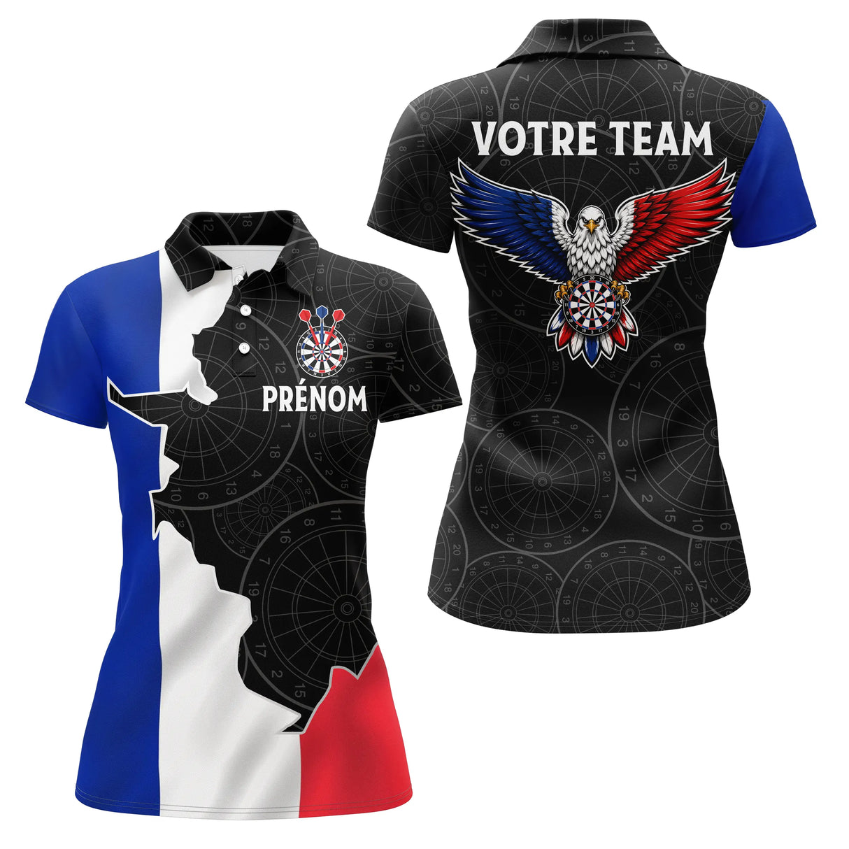 Polo Fléchettes Personnalisé – Carte de France & Aigle - Polo Femme